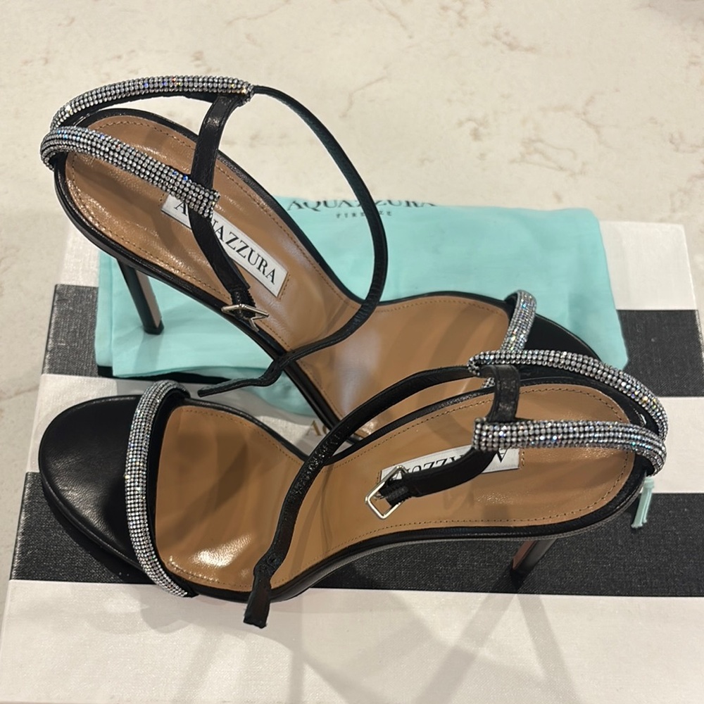 Aquazzura Moon Crystal 105 Sandal Size 41